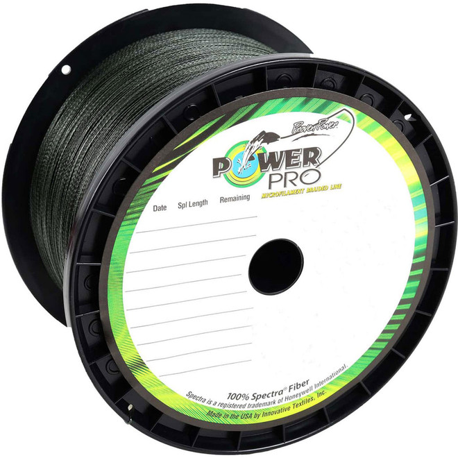 PowerPro Braided Spectra Fiber Fishing Line Moss Green 40LB 1500 Yds Green