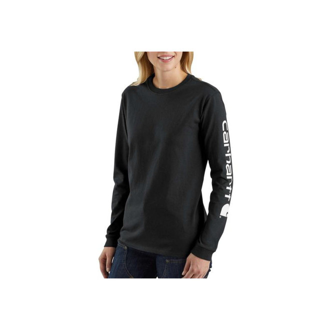 Carhartt Womens Loosefit Heavyweight LS Logo Sleeve Graphic T-Shirts