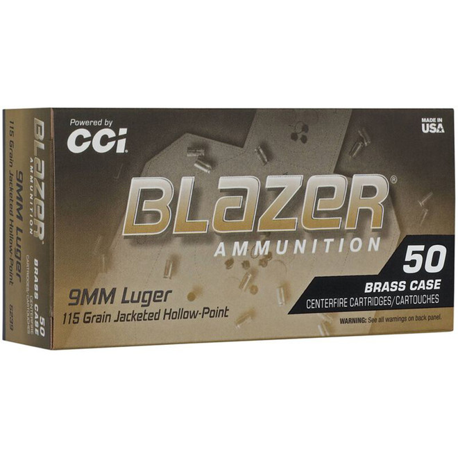 Blazer Handgun 9mm 115gr Jacketed Hollow Point 50 Rounds