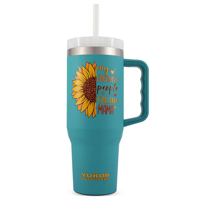 Yukon Outfitters Fit Forty Tumbler 40oz Mama Sunflower