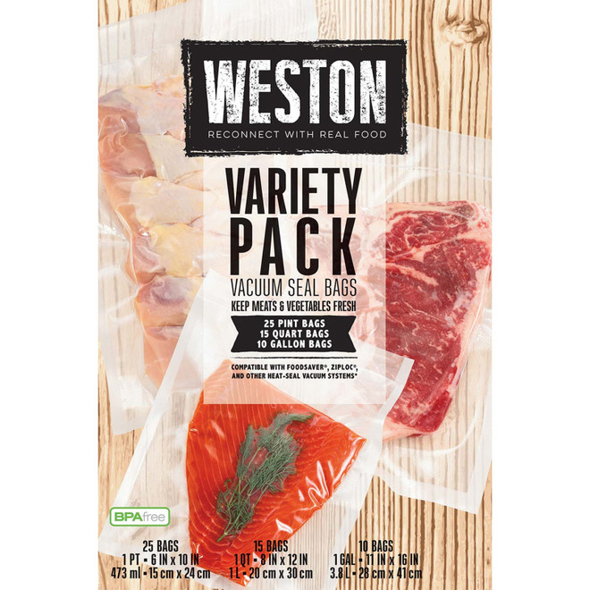 Weston Vacuum Bags 50 Bag Variety Pack