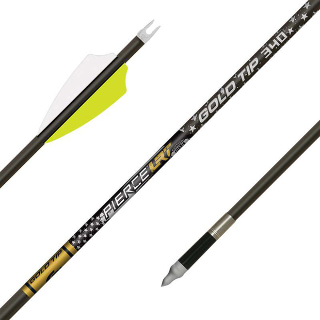 Gold Tip Pierce LRT Hunting Arrows 250 Spine Shafts Fletching 12 Pk