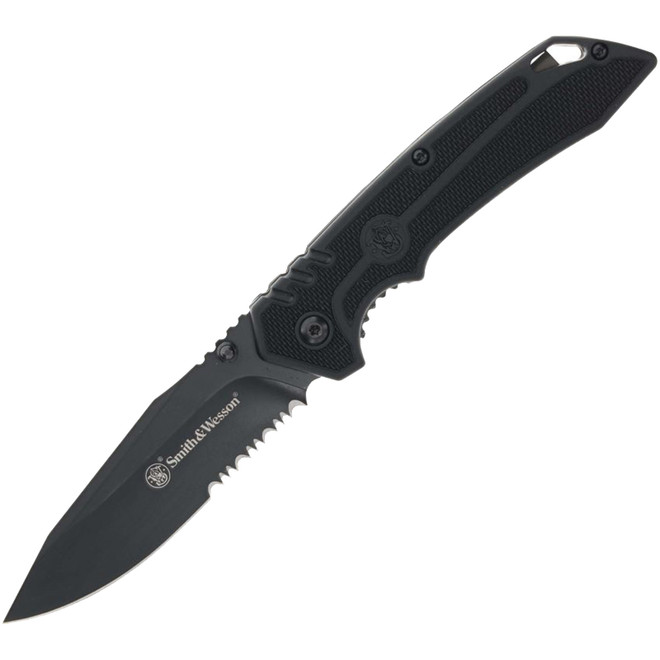 Smith & Wesson 24/7 Crossbar Folding 3.5" Lock Knife Black Handles