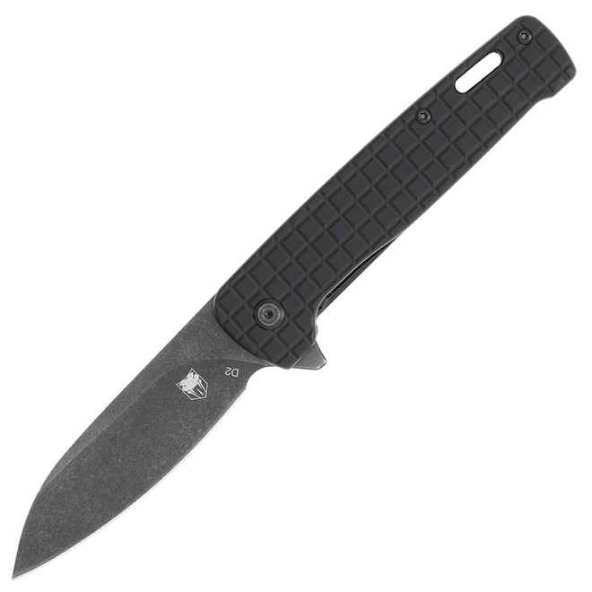 Cobratech Rhino 3.37" D2 Stonewashed Blade Folding Black