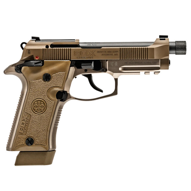 Beretta 80X Cheetah Tactical Desert FDE .380 Auto 4.4" Threaded Barrel 15 Round
