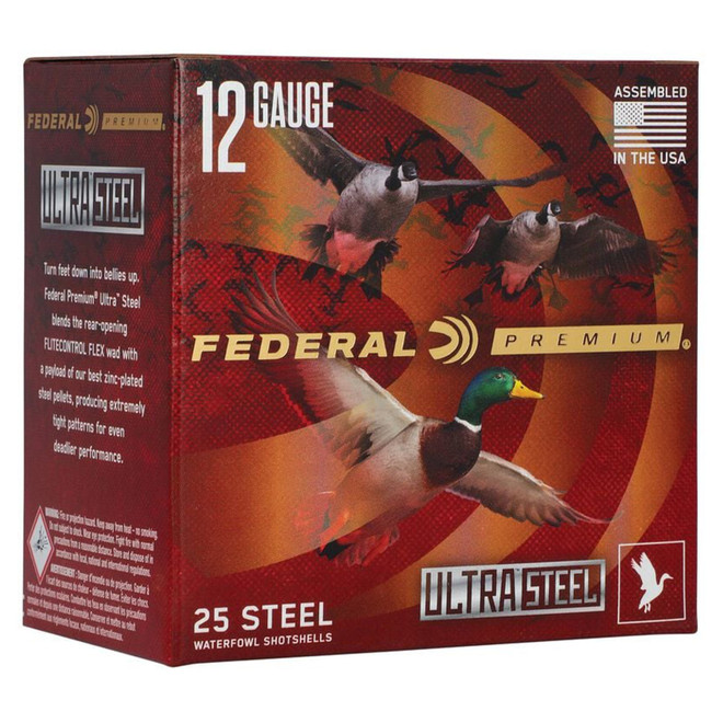 Federal Ultra Steel 12 Gauge BB and 2 Shot 3-1/2 in 1 1/2 oz 1500 fps 25 Rounds
