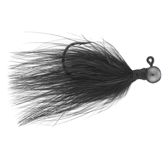Queen Tackle L.S. Tungsten Ping Hair Jig 2pk Black 1/16 Oz