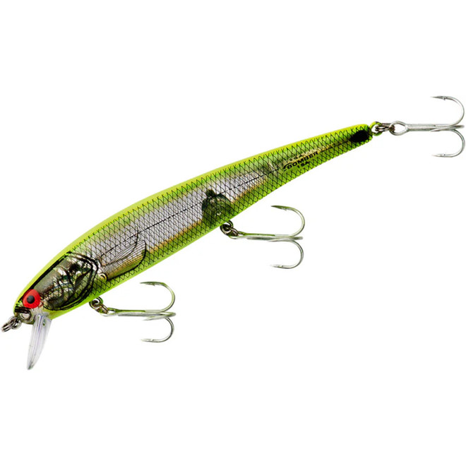 Bomber B15 Long A 4 1/2 inch Suspending Jerkbait Silver Flash Chartreuse Back