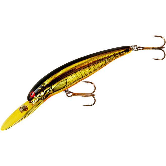 Bomber Deep Long A Minnow 24A Jerkbait/Trolling Hard Minnow 3.5" 3/8 Oz Gold Chrome Orange Belly