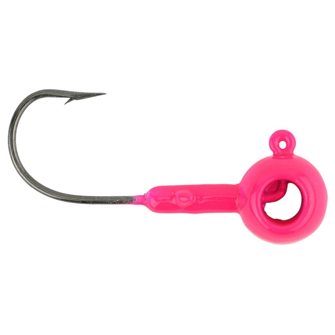 Leland's Lures Crappie Magnet Eyehole Round Jig Head Pink 1/8 oz.