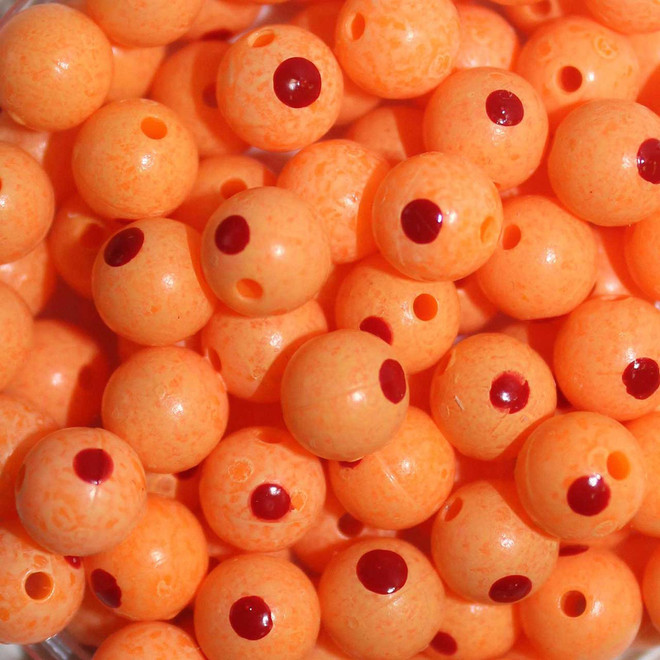 TroutBeads Blood Dot Sun Orange 8 mm