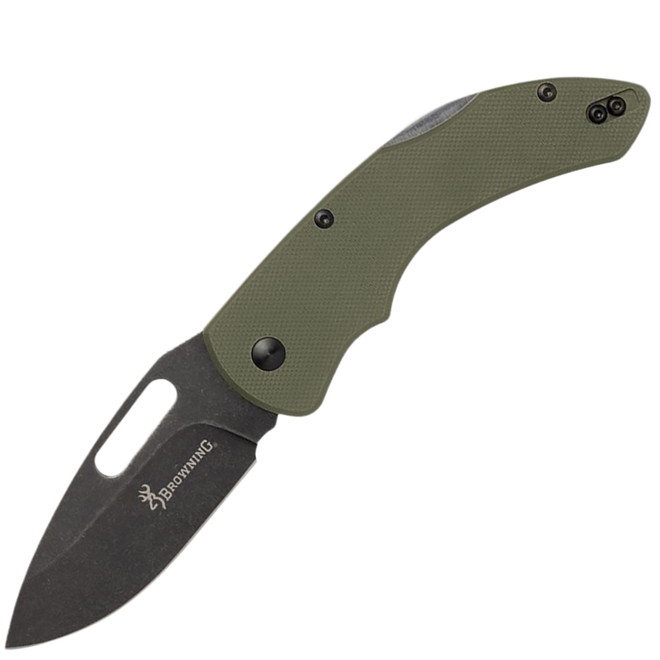 Browning Hidden Hollow D2 Steel 3" Blade OD Green G10 Handle