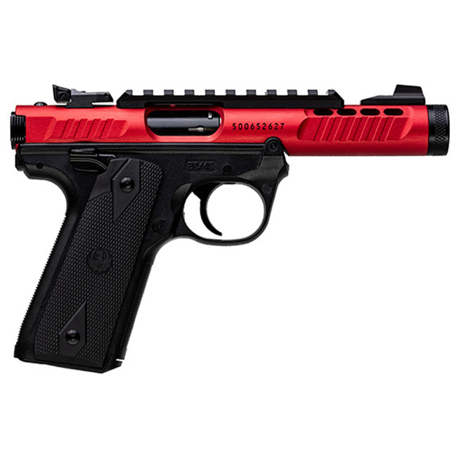 Ruger MKIV 22 LR 4.4" Threaded Barrel 10+1 Round Red