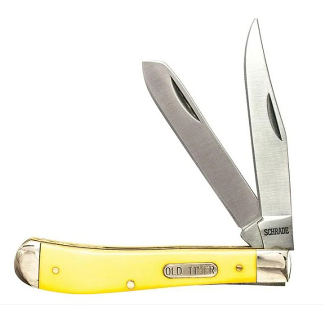 Old Timer Gunstock Trapper Yellow 3" Blade
