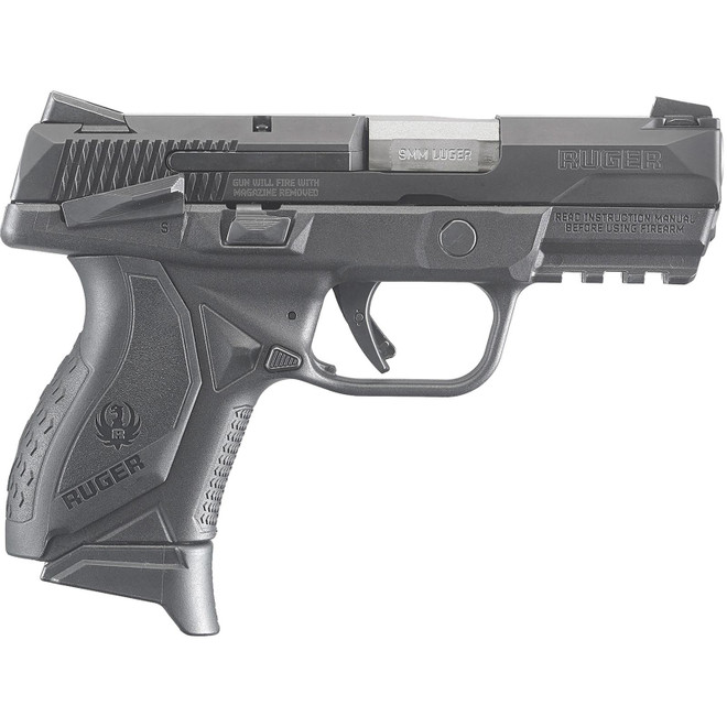 Ruger 8639 American Pistol Compact 9mm Luger 3.55" Barrel 17+1 Or 12+1, Black Polymer Frame With Picatinny Acc. Rail, Nitride Stainless Steel Slide, Ambidextrous Manual Safety