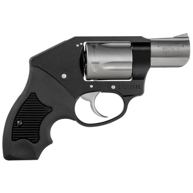 Charter Arms 53911 Off Duty Compact 38 Special, 5 Shot 2" Matte Stainless Steel Barrel & Cylinder, Black Aluminum Frame w/Black Finger Grooved Rubber Grip