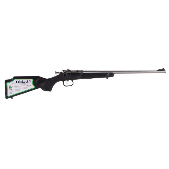 Crickett KSA2295 Youth 22 WMR 1rd 16.12" Blued Barrel & Receiver, Fixed Front/Adjustable Rear Peep Sights, Black Synthetic Stock w/11.5" LOP, Rebounding Firing Pin Safety