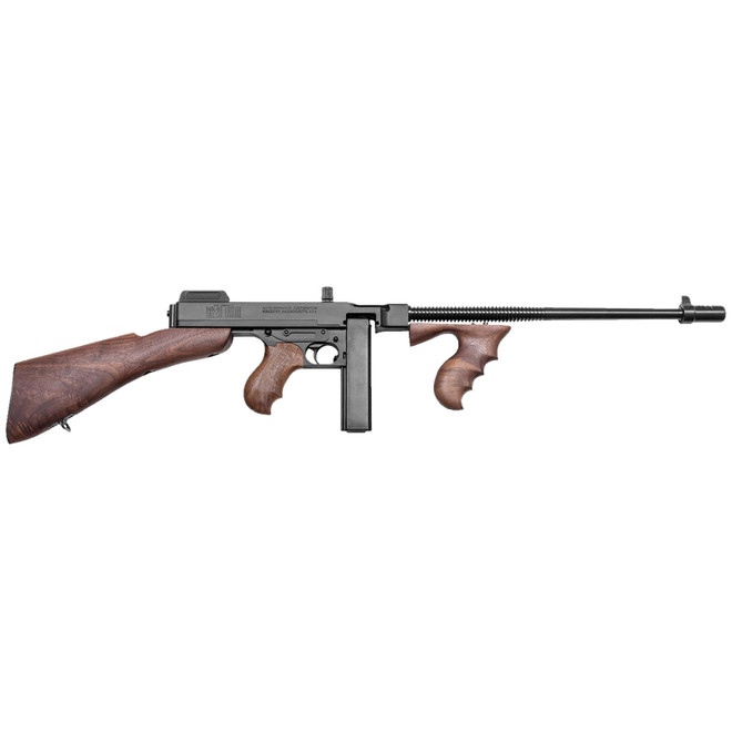 Thompson T1B 1927A-1 Deluxe 45 ACP Caliber with 16.50" Barrel, 20+1 Capacity Stick Magazine, Blued Metal Finish, Walnut Removable Fixed Stock & Wood Grip Right Hand