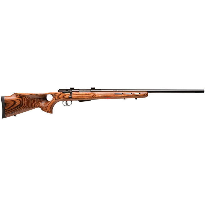 Savage Arms 19739 25 Lightweight Varminter-T 17 Hornet Caliber with 4+1 Capacity, 24" Barrel, Matte Black Metal Finish & Natural Brown Fixed Thumbhole Stock Right Hand (Full Size)