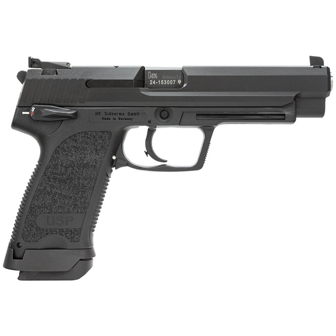 HK 81000363 USP Expert V1 9mm Luger 18+1, 5.19" Black Polygonal Rifled Barrel, Black Serrated Steel Slide, Black Polymer Frame, Black Polymer Grip Ambidextrous