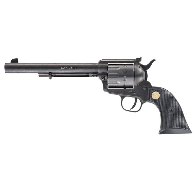 Chiappa Firearms CF340170 SAA 1873 Medium Frame 22 LR 10 Shot, 7.50" Blued Steel Barrel, Blued Steel Frame, Blued Cylinder, Black Plastic Grip, Exposed Hammer