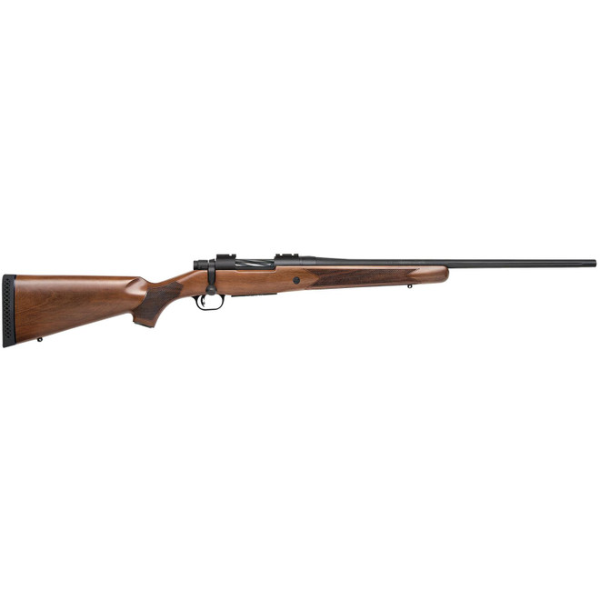 Mossberg 27849 Patriot Full Size 7mm-08 Rem 5+1 22" Matte Blued Fluted Barrel, Drilled & Tapped Matte Blued Stainless Steel Receiver, Walnut Fixed Stock, Right Hand