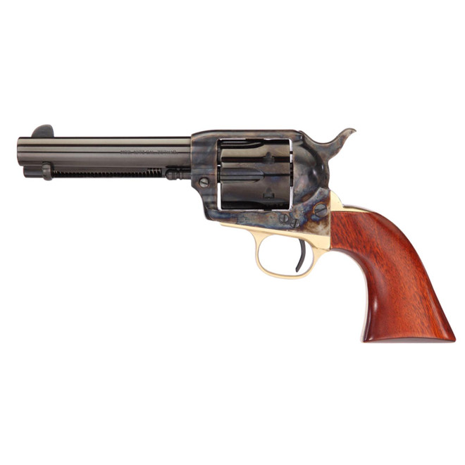 Taylors & Company 0440DE 1873 Ranch Hand Deluxe 357 Mag 6rd 4.75" Blued Cylinder & Barrel Color Case Hardened Steel Frame Walnut Navy Size Grip (Taylor Tuned)