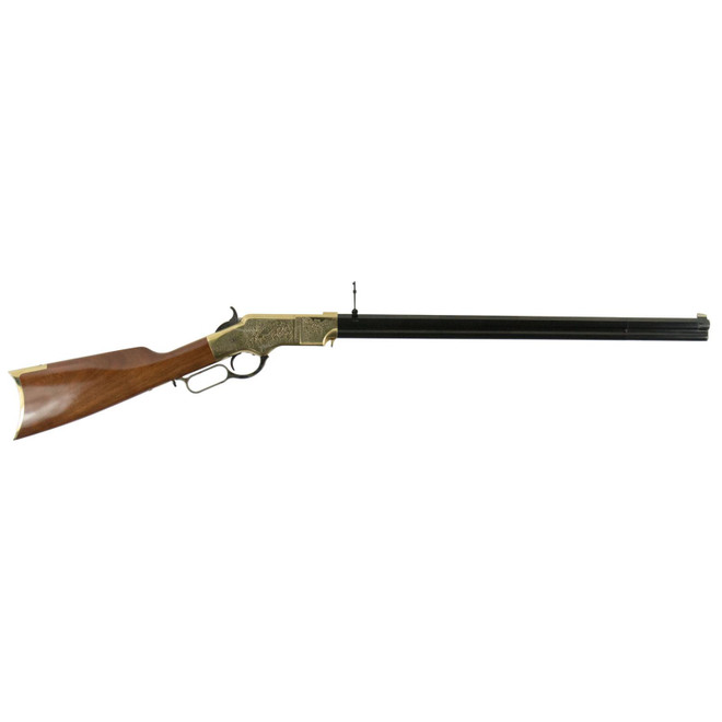 Taylors & Company 550296 1860 Brass Engraved 44-40 Win 13+1 24.25" Blued Octagon Barrel, Brass Engraved/ Brass Receiver, Walnut/ Synthetic Stock, Right Hand
