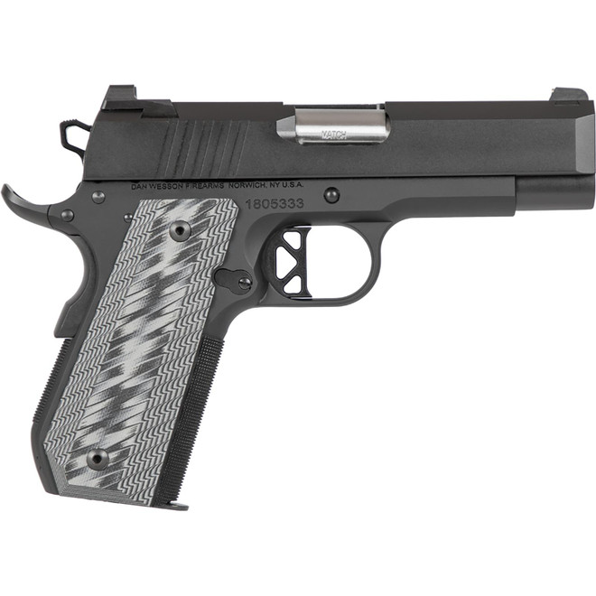 Dan Wesson 01884 EPC 9mm Luger 9+1 4" Stainless Bull Barrel Black Duty Serrated Stainless Steel Slide Black Aluminum Frame wBeavertail Black/Gray G10 Grip