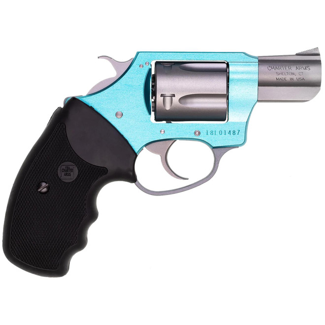 Charter Arms 53860 Undercover Lite Santa Fe Sky Small 38 Special, 5 Shot 2" Stainless Steel Barrel & Cylinder, Turquoise Aluminum Frame w/Black Finger Grooved Rubber Grip, Exposed Hammer
