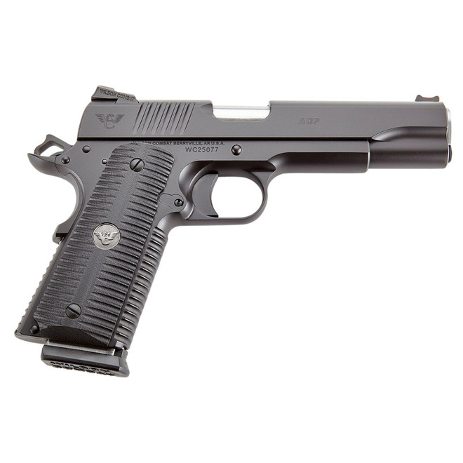Wilson Combat ACPFS9 ACP Full-Size 9mm Luger Caliber with 5" Barrel, 10+1 Capacity, Black Armor-Tuff Finish Carbon Steel Beavertail Frame, Serrated Black Carbon Steel Slide & Black G10 Eagle Claw Grip
