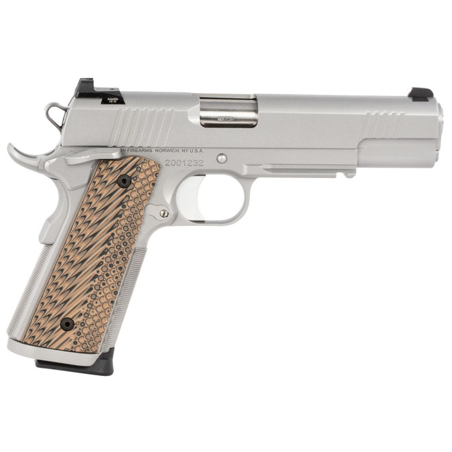 Dan Wesson 01807 Specialist 9mm Luger 10+1 5" Stainless Steel Barrel, Bead Blasted Serrated Stainless Steel Slide & Frame w/Beavertail & Picatinny Rail, Black/Brown G10 Grip, Ambidextrous