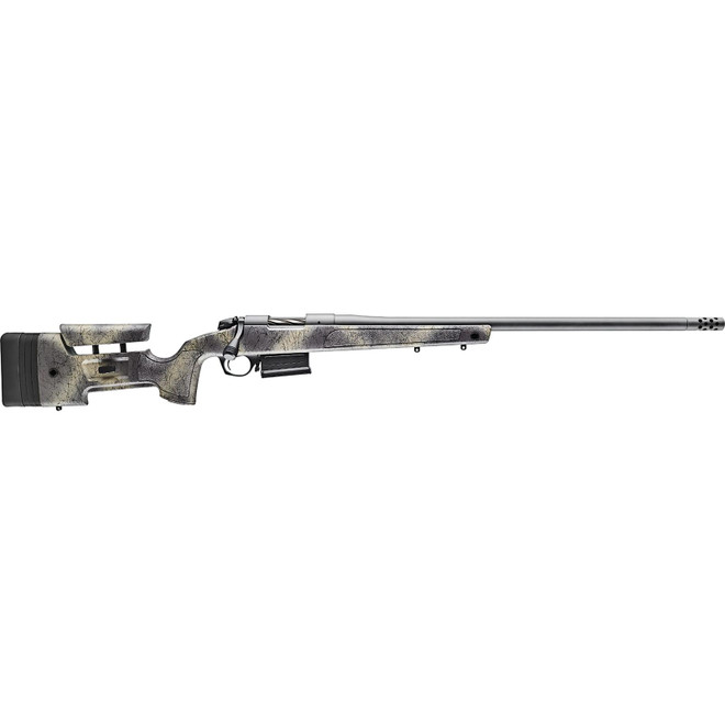 Bergara Rifles B14S382 B-14 Wilderness HMR 6.5 Creedmoor 5+1 24" Threaded, Sniper Gray Cerakote Barrel/Rec, Adj. SoftTouch Woodland Camo Stock with Mini-Chassis, Omni Muzzle Brake