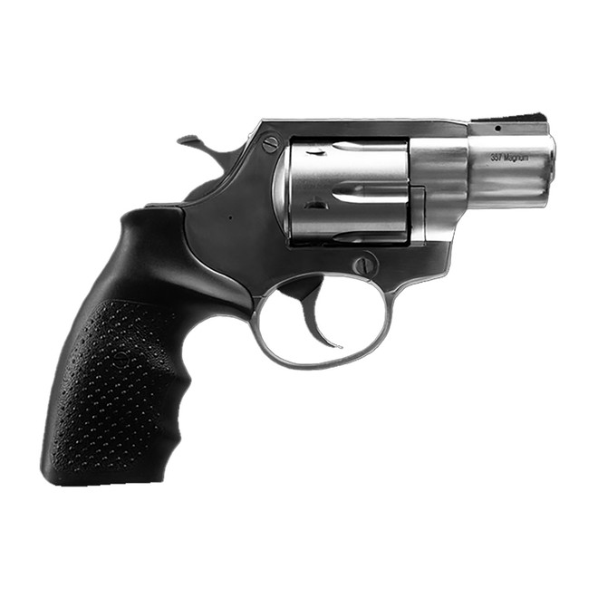 Rock Island 3520S AL3.1 Medium Frame 357 Mag 6 Shot, 2" Stainless Full Shroud Barrel, Cylinder & Frame, Black Finger Grooved Rubber Grip, Transfer Bar Safety, Exposed Hammer