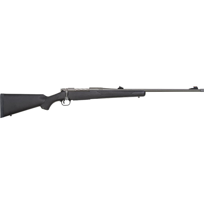 Mossberg 28136 Patriot Full Size 338 Win Mag 3+1 24" Stainless Cerakote Threaded Barrel, Drilled & Tapped Cerakote Stainless Steel Receiver, Black Fixed Synthetic Stock, Right Hand