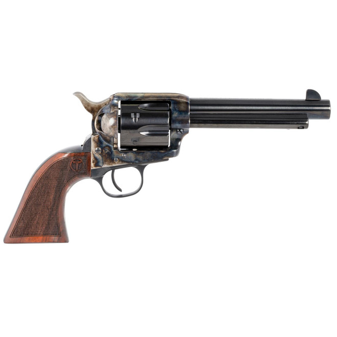 Taylors & Company 550813 Smoke Wagon 45 Colt (LC) Caliber with 5.50" Blued Finish Barrel, 6rd Capacity Blued Finish Cylinder, Color Case Hardened Finish Steel Frame & Checkered Walnut Grip