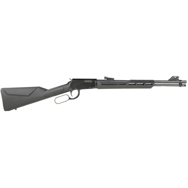 Rossi RL22181SY Rio Bravo Lever Action 22 LR Caliber with 15+1 Capacity, 18" Round Barrel, Polished Black Metal Finish & Black Synthetic Stock Right Hand (Full Size)