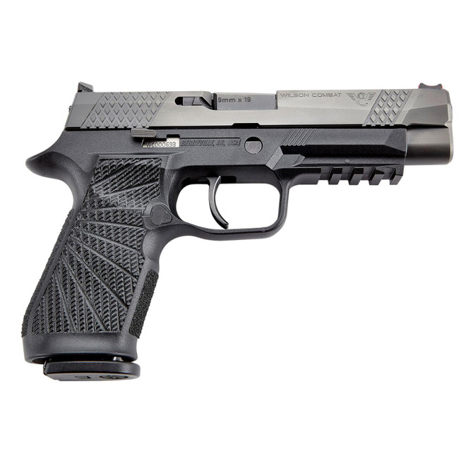 Wilson Combat SIGWCP320FPBATC P320 9mm Luger 17+1 4.70" Black Steel Barrel, Black DLC Serrated Stainless Steel Slide, Black Polymer Frame w/Picatinny Rail, Curved Trigger, Black Polymer Grip