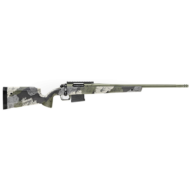 Springfield Armory BAW92265CMG Model 2020 WayPoint 6.5 Creedmoor 5+1 Cap 22" Mil-Spec Green Cerakote Rec/Barrel Evergreen Camo Carbon Fiber Hybrid Profile with M-LOK Stock Right Hand (Full Size)