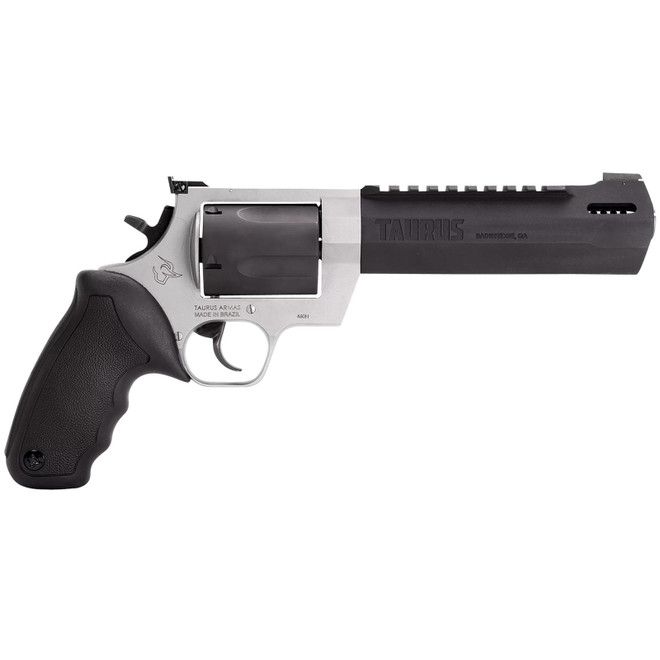 Taurus 2460065RH Raging Hunter 460 S&W Mag 5rd 6.75" Matte Black Oxide Barrel & Cylinder Matte Stainless Steel Frame Black Rubber with Integrated Cushion Insert Grip