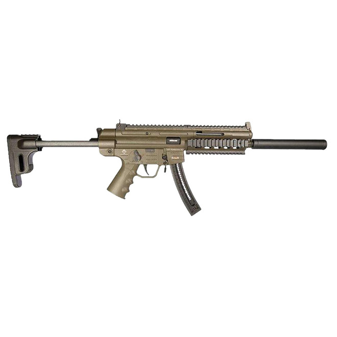 GSG GSGGERGGSG1610G GSG-16 Carbine Full Size 22 LR 10+1 16.25" Black 6-Groove Rifling Barrel Green Polymer Receiver Black Collapsible w/Storage Compartment Stock Right Hand