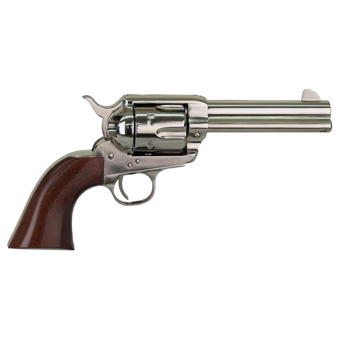 Cimarron PPP357N Pistolero 38 Special/357 Mag 6 Shot, 4.75" Nickel-Plated Steel Barrel, Cylinder & Frame, Wide Front Sight, Smooth Walnut Grip