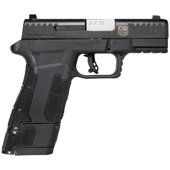 Diamondback DB0300P001 AM2 Sub-Compact Frame 9mm Luger 17+1, 3.50" Stainless Steel Barrel, Black Nitride Serrated Stainless Steel Slide, Black Polymer Frame w/Picatinny Rail & Polymer Grip
