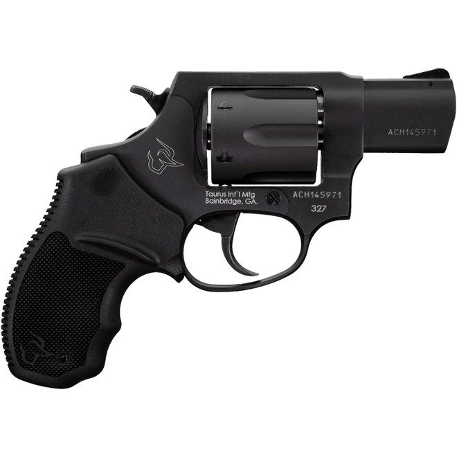 Taurus 232721 327 Small Frame 327 Federal Mag 6rd 2" Matte Black Carbon Steel Barrel, Cylinder & Frame, Black Finger Groove Rubber Grip, Hammer Safety