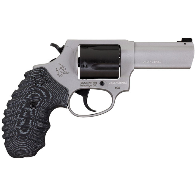 Taurus 260535NSVZ Defender 605 SA/DA 357 Mag/38 Special +P 5rd 3" Matte Stainless Steel Barrel, Matte Black Cylinder, Matte Finish Stainless Steel Frame, Black/Gray VZ Grip, Night Front Sight