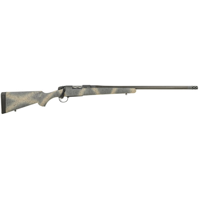 Bergara Rifles B14SM519CF B-14 Ridge Carbon Wilderness 6.5 PRC 2+1 24" Carbon Fiber Wrapped Barrel, Gray Cerakote Steel Receiver, SoftTouch Woodland Camo Fixed American Style Stock, Right Hand