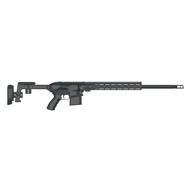 Bushmaster 0110001BLK BA30 308 Win 10+1 24" Black Threaded Barrel, Black Hard Coat Anodized 14" M-LOK Handguard, Black Aluminum Folding Chassis Stock, AR Style Grip, Ambidextrous