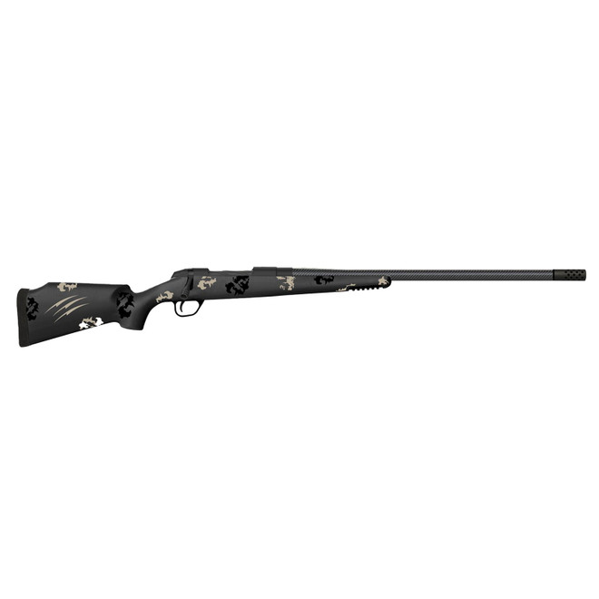 Fierce Firearms FCTRG65PRC22BBO CT Rage 6.5 PRC Caliber with 3+1 Capacity, 22" Carbon Fiber Barrel, Black Cerakote Metal Finish & Blackout Camo Fixed Fierce Tech C3 Stock, Right Hand (Full Size)