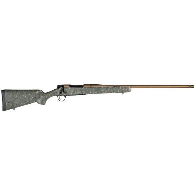 Christensen Arms 8010201000 Mesa Long Range 28 Nosler 3+1 26" Threaded Barrel, Burnt Bronze Cerakote, Green with Black/Tan Webbing Stock