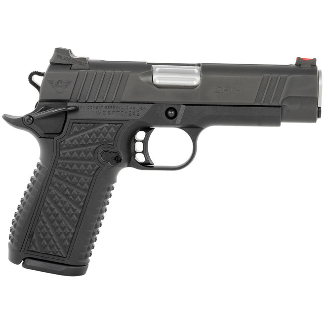 Wilson Combat SFT9CM42A SFT9 9mm Luger 15+1 (2) 4.25" Stainless, Black, Beavertail Frame, Integrated Grips, Fiber Optic Sights, Ambi Safety